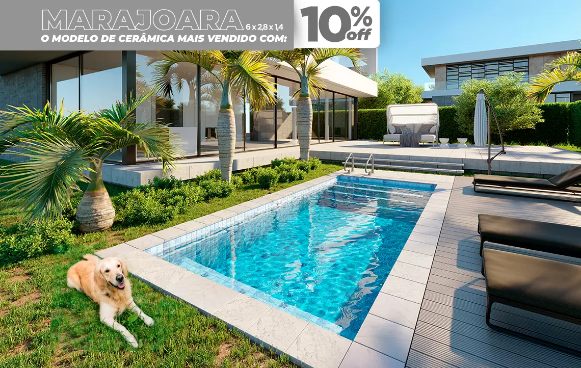 MARAJOARA - 6,00 x 2,80 x 1,40 metros com Cerâmica iGUi