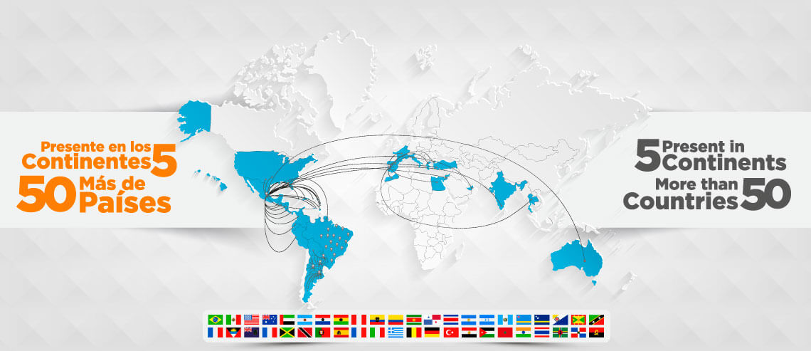 Países y Continentes presentes