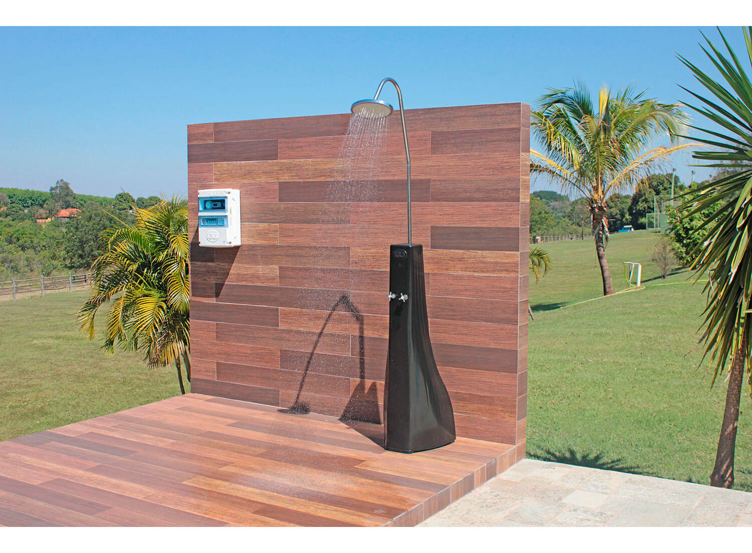 Ducha Solar relaxante agradável quente água piscina energia solar