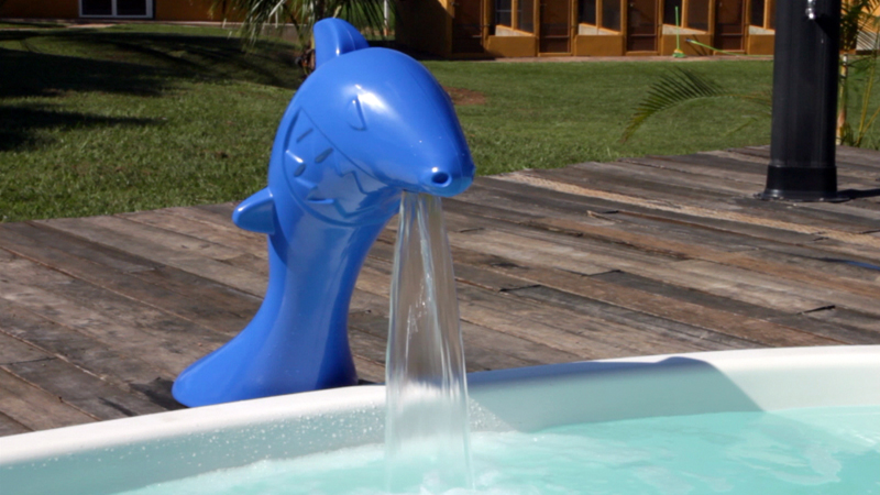 Cascata Rupert diversão lazer crianças piscina elegancia azul frente fiji branca