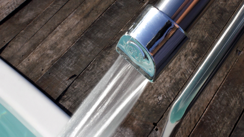 Hidrojato Escocês cascata piscina massagem relaxante close inox